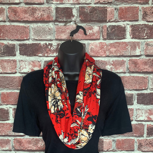 Toffee flowered scarf